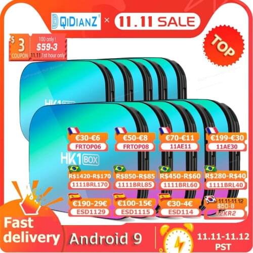 10pcs Smart TV BOX hk1box Android 9.0 1000M Amlogic S905X3 8K Dual Wifi BT Fast Set top BOX hk1 x3 PK HK1MAX H96 a95x
