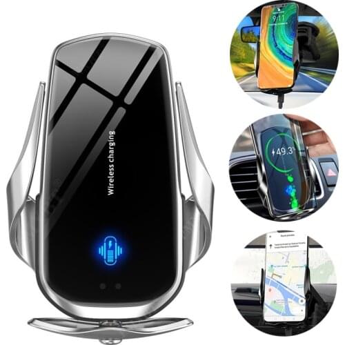 10W Wireless Car Charger Phone Holder For iPhone 6 7 8 Wireless Charging Car Induction Charger Mount For iPhone 12 11 Pro Huawei