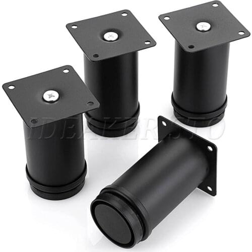1/4PCS Black Metal Furniture Legs Sofa Office Table Cupboard Cabinet TV Stand Couch Leg Aluminum Alloy Adjustable Furniture Feet
