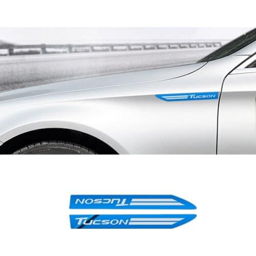 2PCS Stainless Steel Side Wing Badge Emblem Fender for Hyundai Tucson Accessories Car Styling