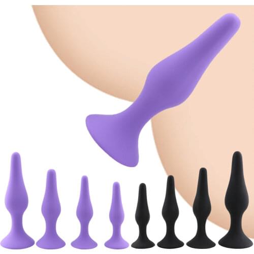 4 Size Strong Suction Cup Silicone Butt Anal Plug Stimulator Dildo Intimate Products Sex Toys for Adults Woman Men Gay Game Shop