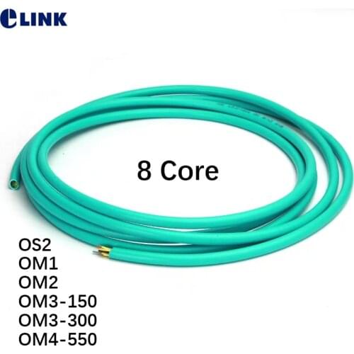 100Mtr 8 cores bundle fiber optic cable GJFJV-8 indoor OS2 OM1 OM2 OM3 OM4 9/125 50/125 62.5/125um SM MM 8 fibers wire ELINK