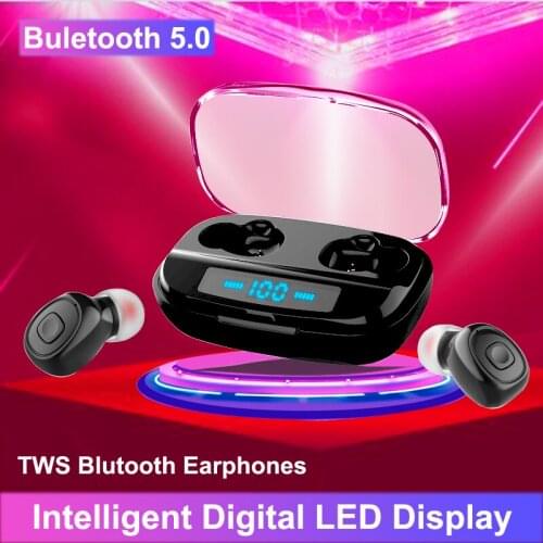 Bluetooth Earphones LED Display Headphones 6D Stereo Bass Sound 3000mAh Power Bank Wireless Headsets Sport Gaming Microphone