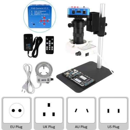 38MP 2K Digital Electronic Video Microscope 21MP 16MP Metal Bracket VGA HDMI-compatible USB Camera 130X Lens For Phone Repair