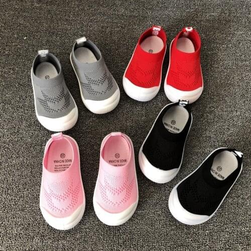 Kids baby sneakers shoes girls Knitting woven mesh shoes kindergarten soft indoor shoes children boys sports breathable shoes