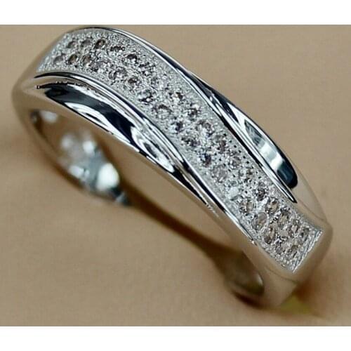 Fleure Esme Luxury Wedding rings Jewelry for women dropshipping best sell White Cubic Zirconia Rhodium Plated R3141 size 6 7 8 9