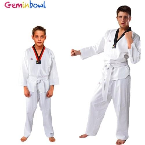 Geminbowl Shirt pants clothing children taekwondo uniform adult long-sleeve Cotton tae kwon do