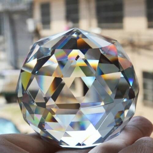 5pcs Set 20mm Crystal Suncatcher Pendant Hanging Faceted Ball Glass Prism Chandelier Bead Curtain Fengshui DIY Ornaments Decor