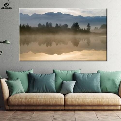 JHLJIAJUN Canvas Painting Sunset Lake View Nordic HD Wall Art Modular Print And Poster For Bedroom Dining Living Home Decor