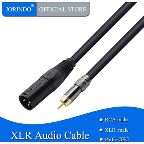 JORINDO 5M/16.4FT 3-pin XLR male to RCA male audio cable,RCA to 3-core XLR Microphone cable,For amplifier mixer