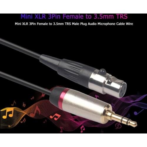 Adapter Cable Full Copper Casing Nickel Plated Soft Glue Mini XLR Female to 3.5mm TRS Stereo Male Plug Audio for Camera