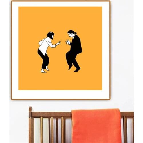 Classic Style Movie Action Couple Combination Dancing Art Canvas Painting Poster and Prints Wall Art Pictures for Bedroom Decor
