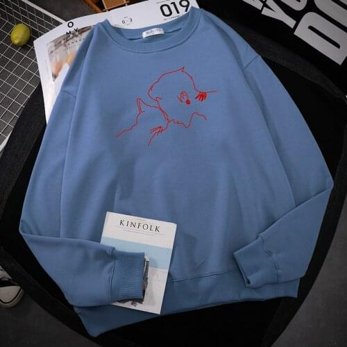 I especially like my kitten Print Hoodie Men Autumn Fleece Warm Hoody simple Fit Sweatshirt Street big size Womens Pullover Top