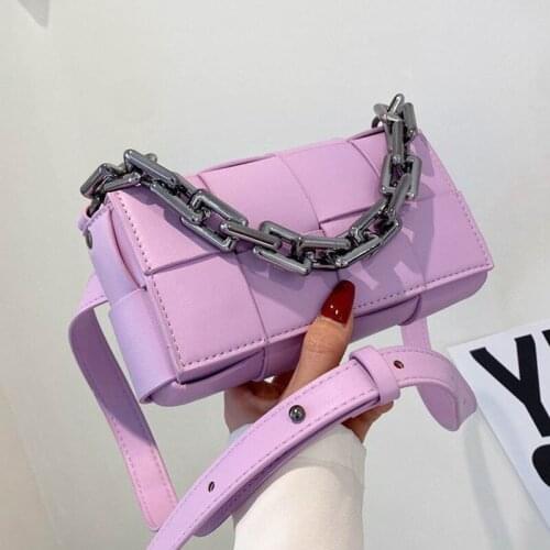 Fashion Chest Crossbody Bags For Women Luxury Brand Weave Shoulder Bags PU Leather Female Flap Totes Handbag Classic Elegant Cro