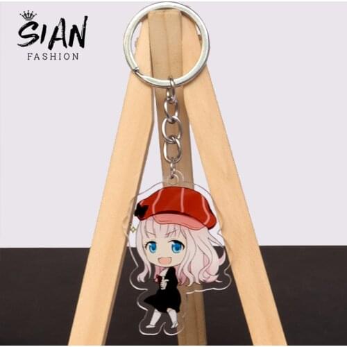 Fashion Anime Kaguya-sama Love Is War Acrylic Keychain Cartoon Characters Two Sided Car Key Chain Unisex Jewelry Decoration Gift