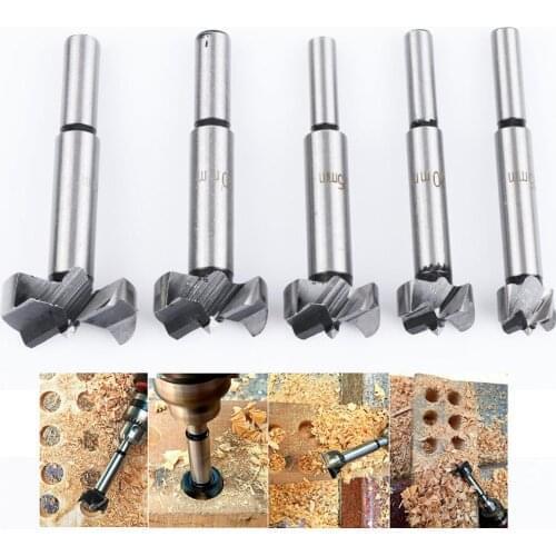 5pcs/lot Forstner Wood Drill Bit Set Center Hole Saw Cutter Woodworking Tools with Round Shank set 15 20 25 30 35mm Brand New bz