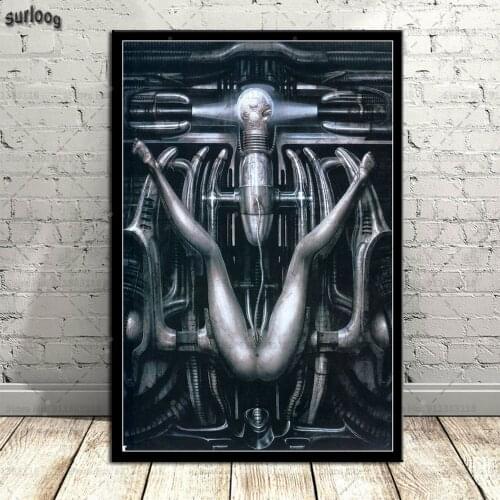Wall Art Poster Hr Giger Li II Alien Horror Artwork Retro Pictures Prints Canvas Painting for Living Room Home Decor