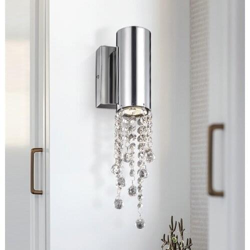 Modern LED Wall Light Bedside Stainless Steel Wall Lamp for Bedroom Luxury Gold Crystal Sconce Lamps Indoor Lighting Fixtures