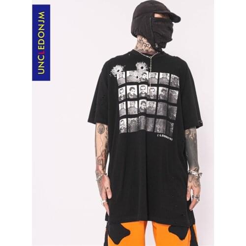 New arrival 2021 Character print oversized t shirt Hip Hop Streetwear Tshirt Harajuku Summer Cotton Tops Tees LSD08