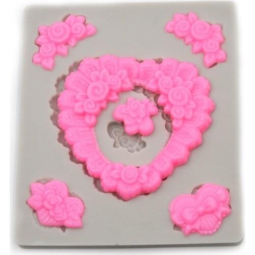 New Wreath Flower Leaves Fondant Cake Silicone Mold Cake Decorating Tools Chocolate Birthday Cake Gumpaste Mold DIY Baking Tools