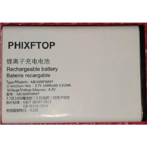 PHIXFTOP original E116 Battery For Xenium CTE116 cellphone AB1600FWMT Battery for philips Smart Mobile phone 4.2V