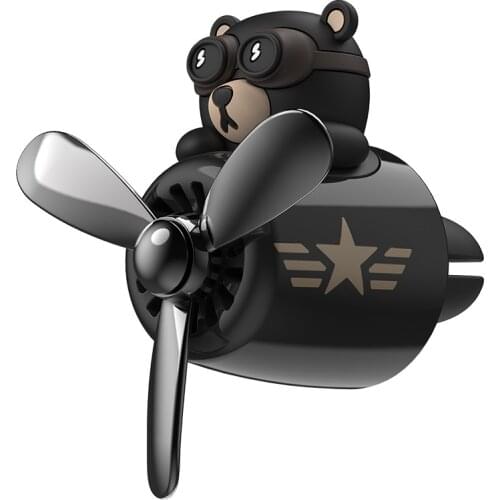 2021 New Bear Pilot Car Air Freshener Rotating Propeller Air Outlet Fragrance Flavoring Auto Decoration Car Goods Accessories