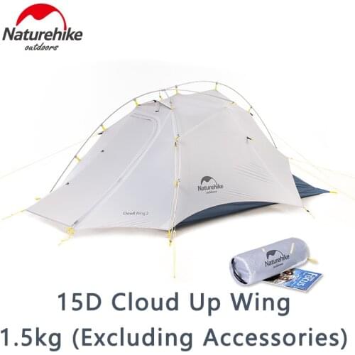 Naturehike Cloud Up 2 15D Camping Tent 2 Person 1.5kg Ultralight Tent 5 Joint Stable Structure Outdoor Camping Hiking Portable