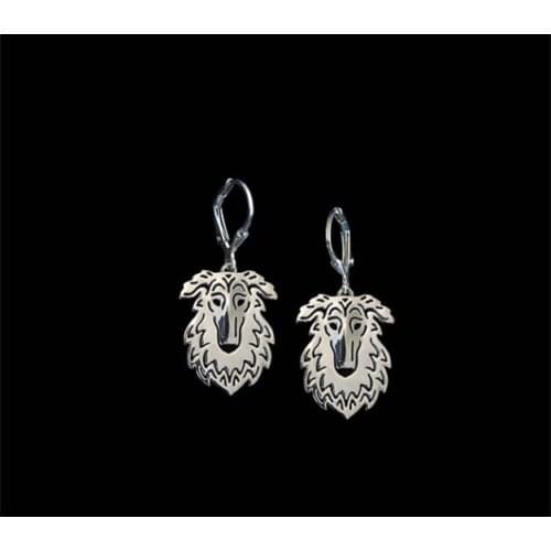Hollow Pet Borzoi Earrings Pet Dog Drop Earrings fashion christmas gift best friend