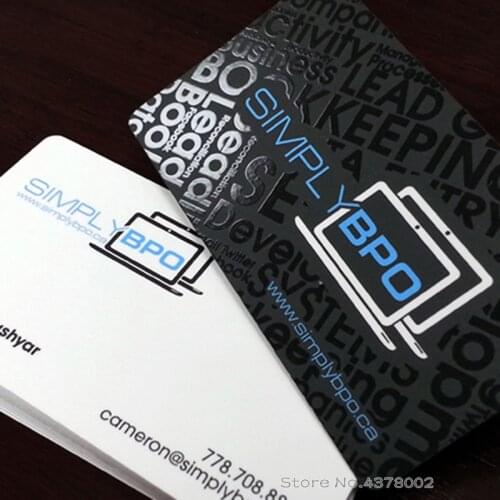 Custom black cards Spot UV Business Card Printing on 300gsm Art Paper Crystal UV card