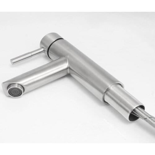 Stainless Steel Bathroom Basin Sink Faucet Deck Mounted Hot Cold Water Faucet Rust And Corrosion Resistance