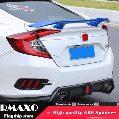 For Honda civic Spoiler 2016-2019 For civic gt Spoiler TF ABS Material Car Rear Wing Primer Color Rear Spoiler
