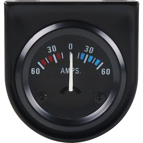 TOP 2 inch 52mm 12V Car LED Pointer Auto Boat AMP Meter Gauge 60-0-60 AMP Black