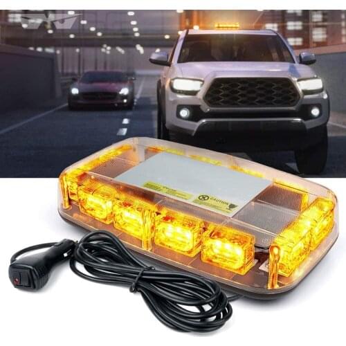 Amber LED Car Rooftop Mini Emergency Strobe Lights Bar Hazard Warning Caution flashing Beacon Light for Safety Truck Vehicles
