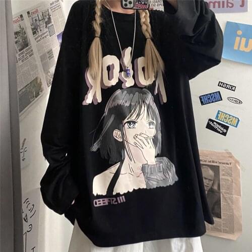 2021 Summer New Harajuku Oversized Womens T-shirt Kawaii Japanese Streetwear Gothic Style Punk Tops Aesthetic Clothes Y2k