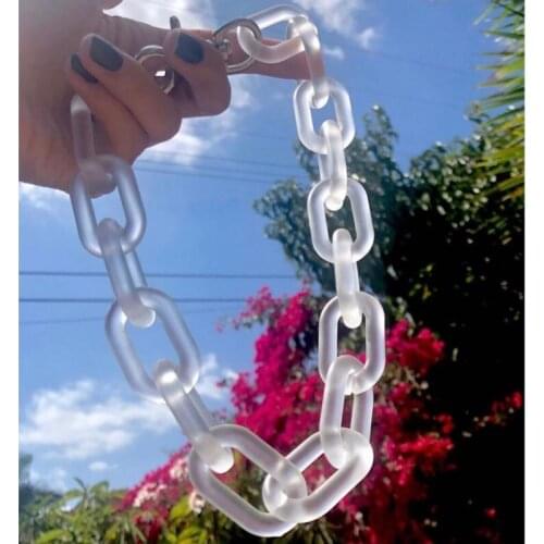 Resin Big Thick Chain Necklace For Women Acrylic Choker Necklaces Punk Rock Vintage Jewelry Female Accessories