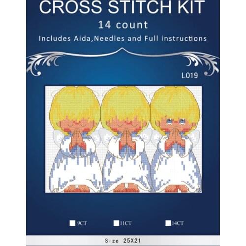 Zyb YZXINYUAN Similar dmc threads FREE Shipping Top Quality popular counted cross stitch kit Almost Perfect 3 little angels