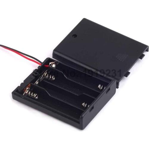 1PCS Battery Box 4X Battery Box 6V 7A battery Case with Cover Lead Switch