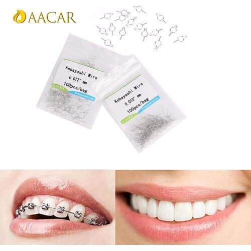 100pcs/pack Orthodontic Metal Ligature Tie Orthodontic Bracket Wire Dental Orthodontic Wire Arcwhire
