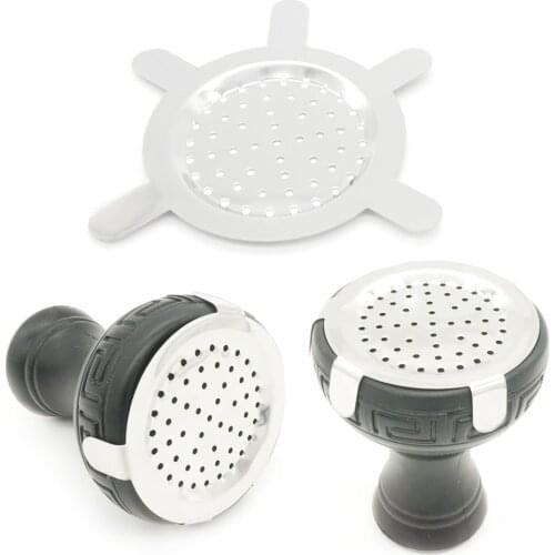 2Pcs Metal Hookah Charcoal Holder With Hole Silver Shisha Hookah Nargile Narguile Chicha Cachimba Screens Cigarette Accessories