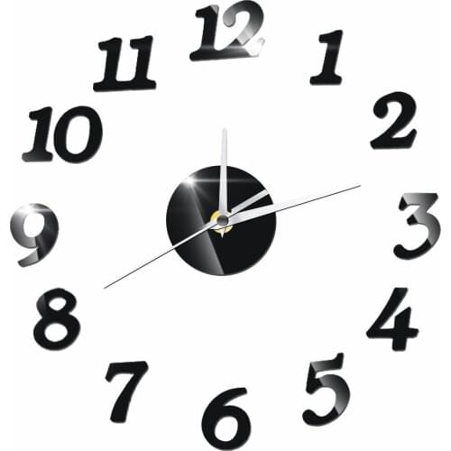 3D DIY Acrylic Wall Clock Digital Clocks Creative Arabic Numbers for Living Room Home Decor Removable Wall Sticker Decals