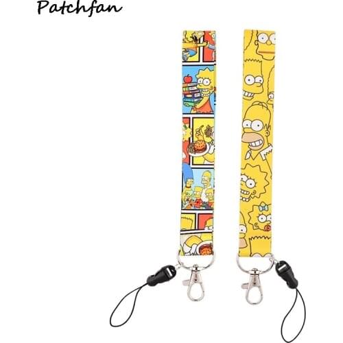 AD833 Patchfan Cartoon Printed Keychain Wristlet For Key Chain Lanyard Hanging Strap Key Rings Charms DIY Jewelry Accessory