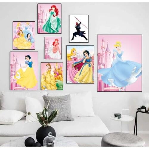 5D Diamond Painting Disney Princess Castle Painting Modern Wall Art Picture for Living Room Home Decoration