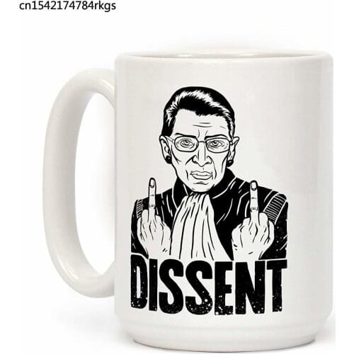 Ruth Bader Ginsburg Dissent White 11 Ounce Ceramic Coffee Mug