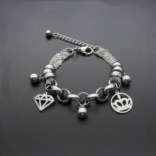 Retro fashion titanium steel bracelet stainless steel titanium steel crown bracelet accessories hot sale
