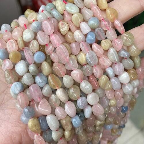 8-10mm Natural Stone Beads Irregular Morganite Stone Loose Beads For Jewelry Making Bracelet Necklace 15'' Strands