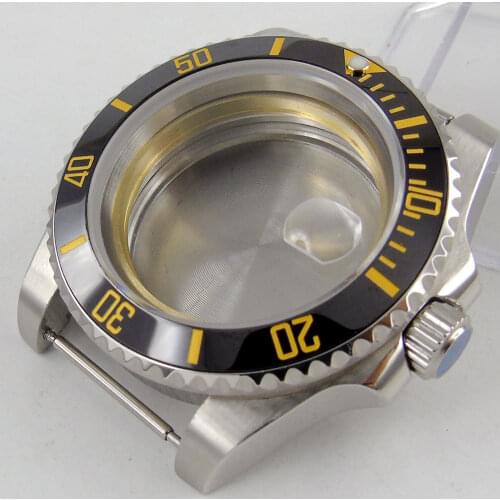 Fit NH35 NH35A High Quality 40mm Ceramic Bezel Watch Case Sapphire Crystal Seeing-Through / Solid Backcover Accessories Parts