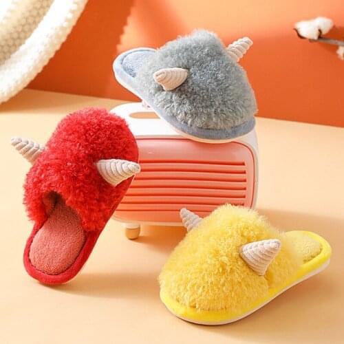Kids Winter Girl Boys Slippers Home Warm Shoes Indoor Children Baby Shoes Toddler Fur Cute Shoes