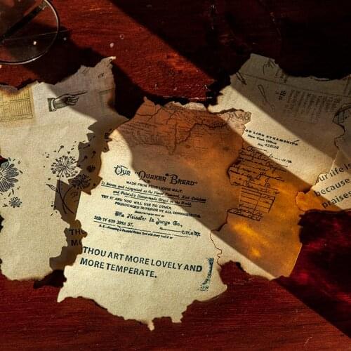 Dimi 30 Sheets Atlantic Bills Series Vintage Splint Notes DIY Scrapbooking Paper Decoration Album School Creativity Notepads