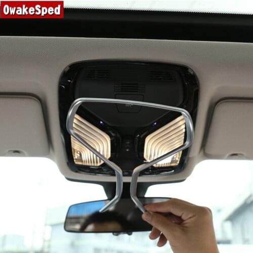 For BMW 5 Series G30 2018 Interior Front Roof Light Modified Decals Car Styling Chrome Reading Lamp Decorative Frame Cover Trim