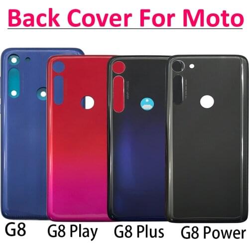 For Motorola Moto G7 Power / G7 Plus / G8 Play / G8 Plus Rear Back Housing Battery Cover Glass With Glue Adhesive Replacement